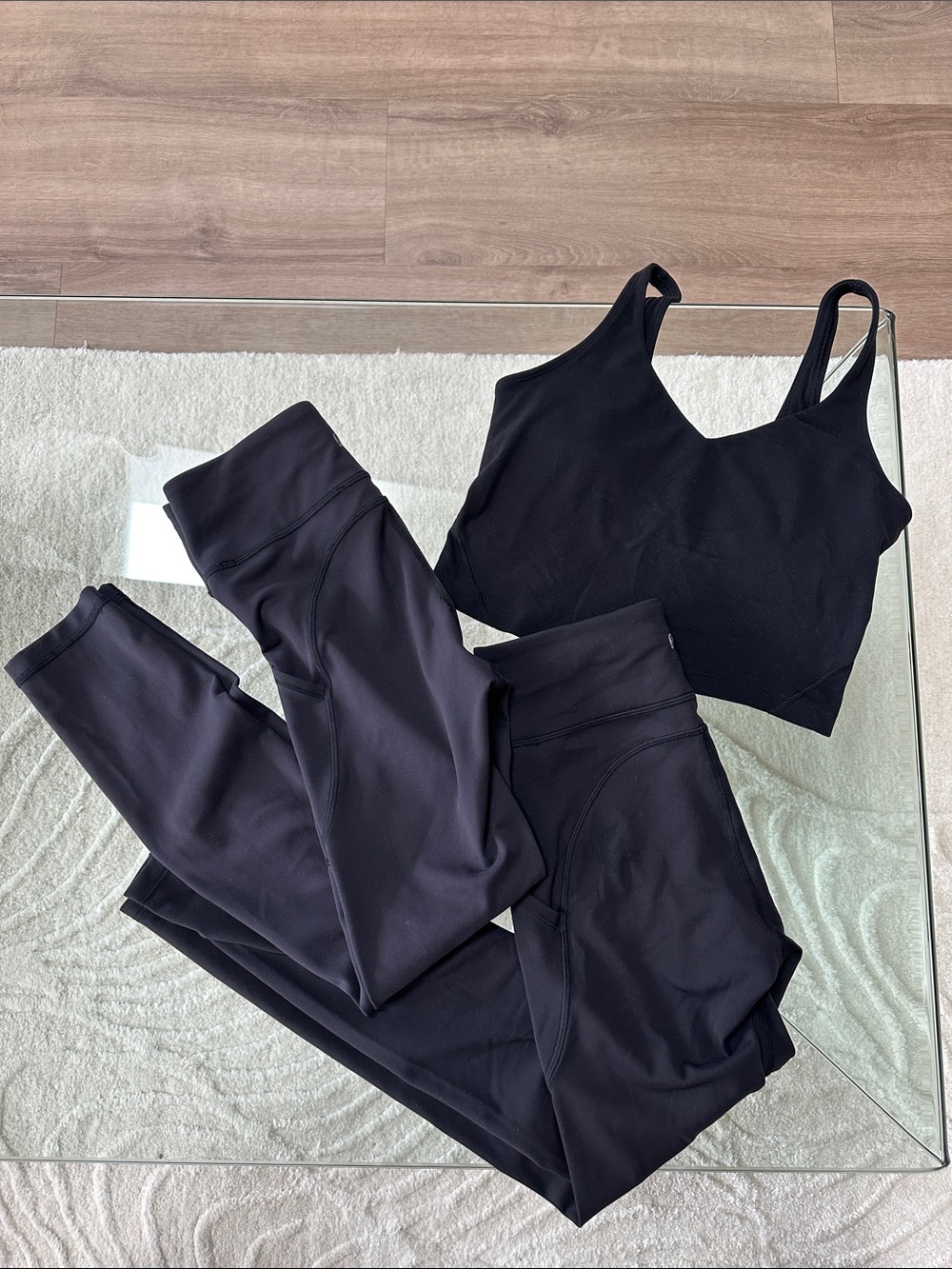Lululemon Black Women's Seamless Sports Bra and Leggings Set
